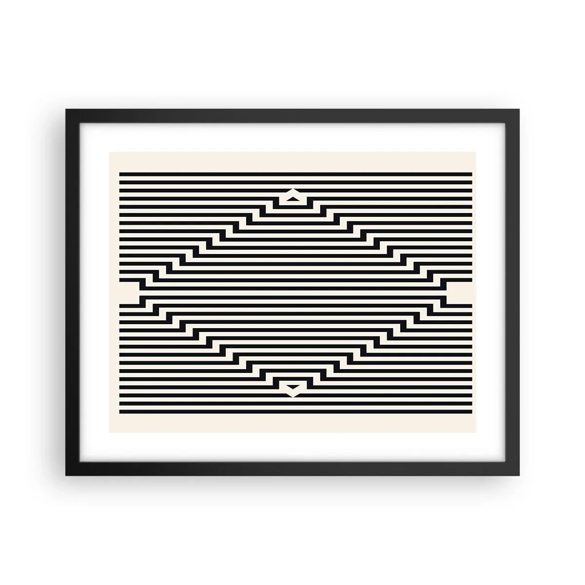 Affiche dans un cadre noir - Poster - Illusion géométrique - 50x40 cm