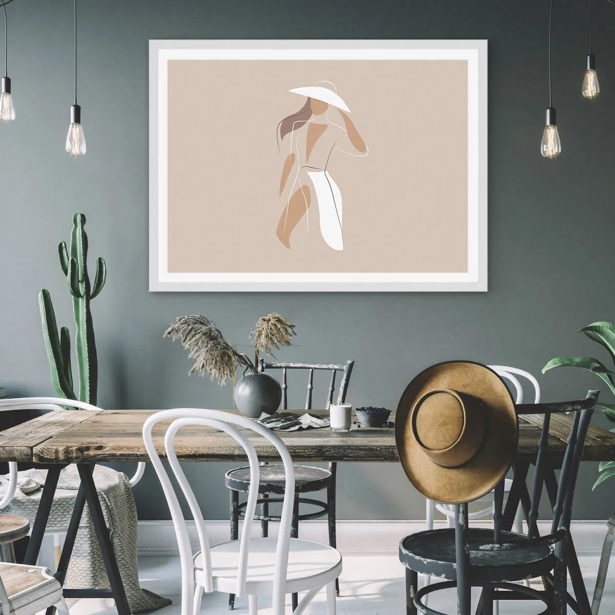 Affiche dans un cadre blanc - Poster - Lea mode est un jeu - 91x61 cm