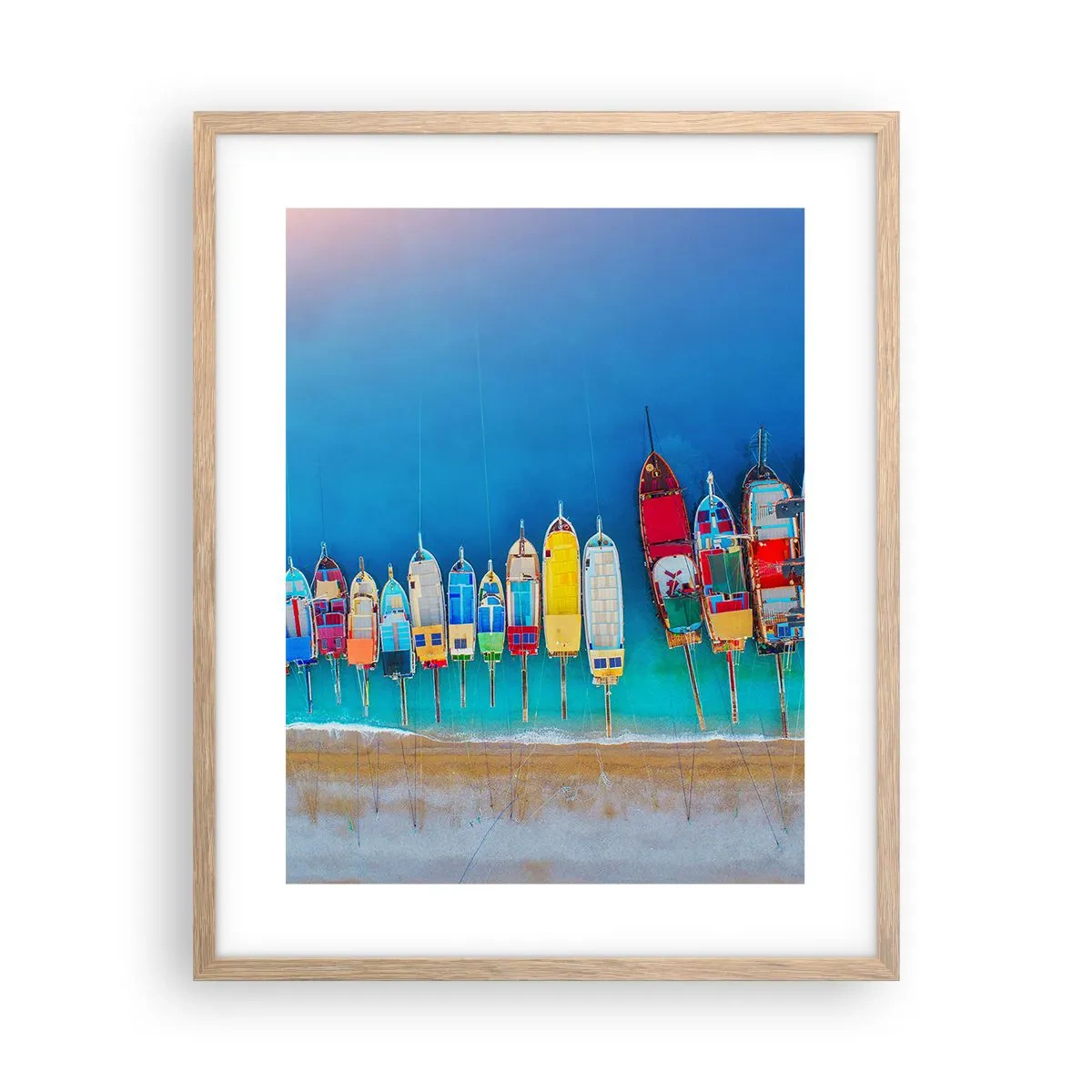 Affiche dans un chêne clair - Poster - Une vue à vol d'oiseau - 40x50 cm