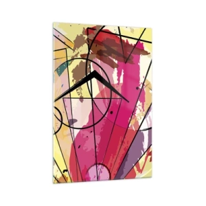 Impression sur verre - Image sur verre - Abstraction avec des lignes et des formes géométriques - 70x100cm - Explosion - Décoration murale moderne pour le salon et la chambre ARTTOR