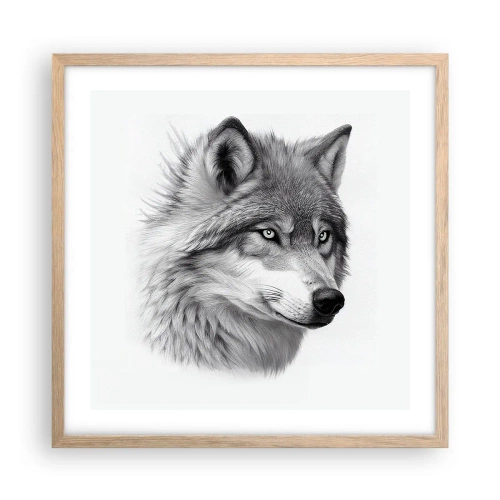 Affiche dans un chêne clair - Poster - Alpha – sans aucun doute - 50x50 cm