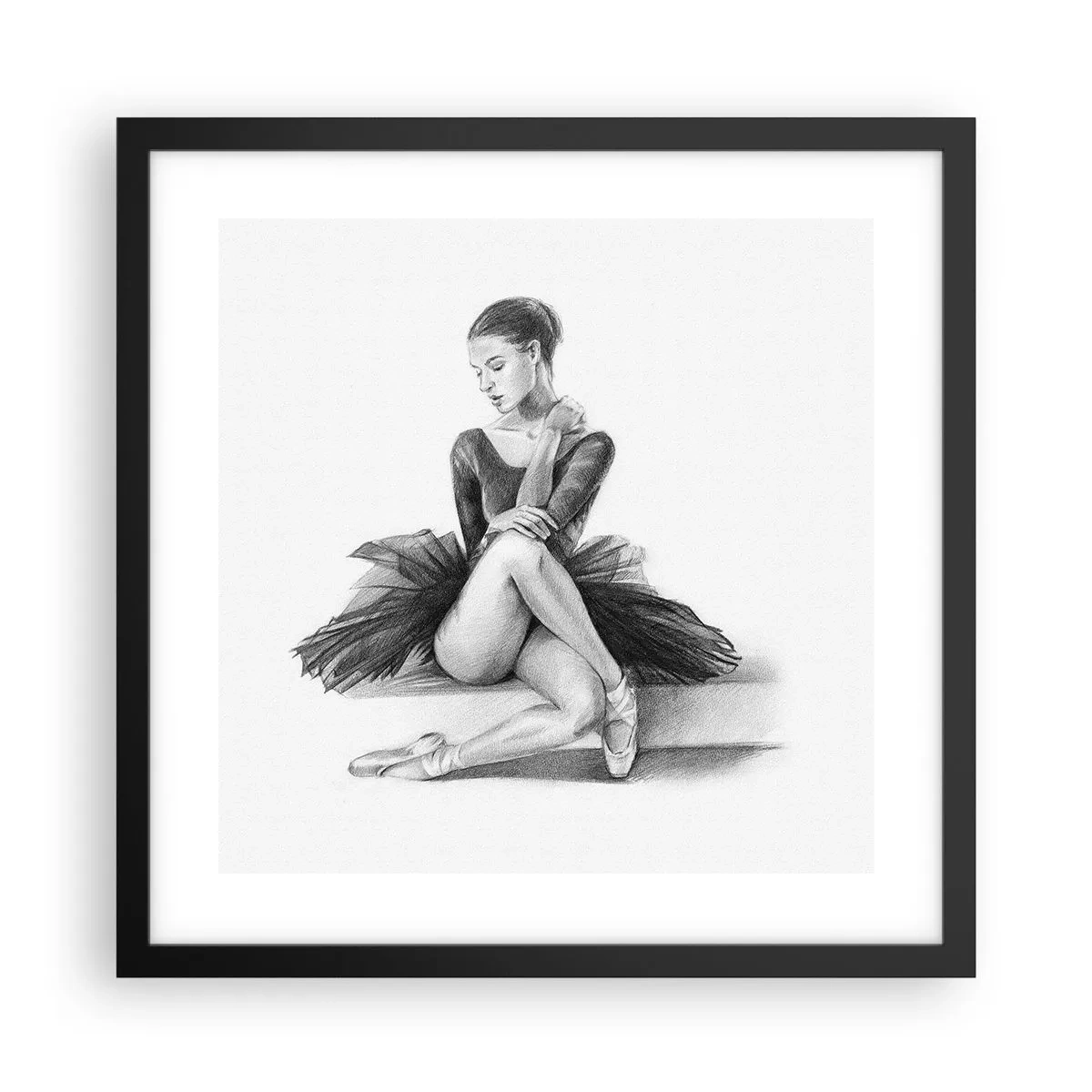 Affiche dans un cadre noir - Poster - Envoutée par la danse - 40x40 cm