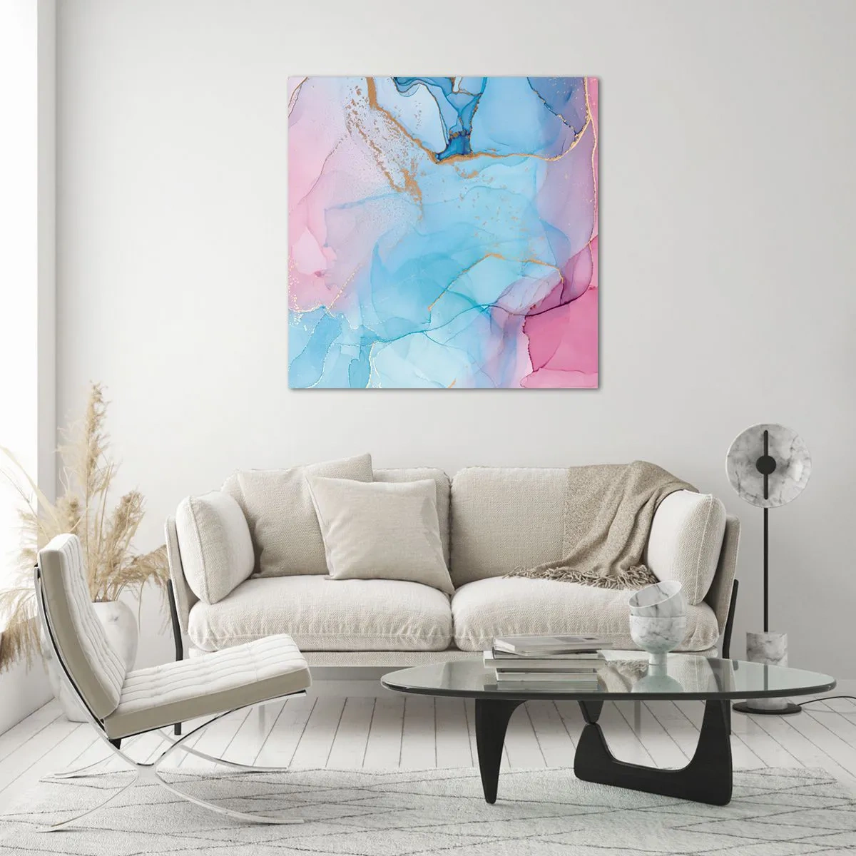 Impression sur verre - Image sur verre - Rencontre et mélange - 40x40 cm