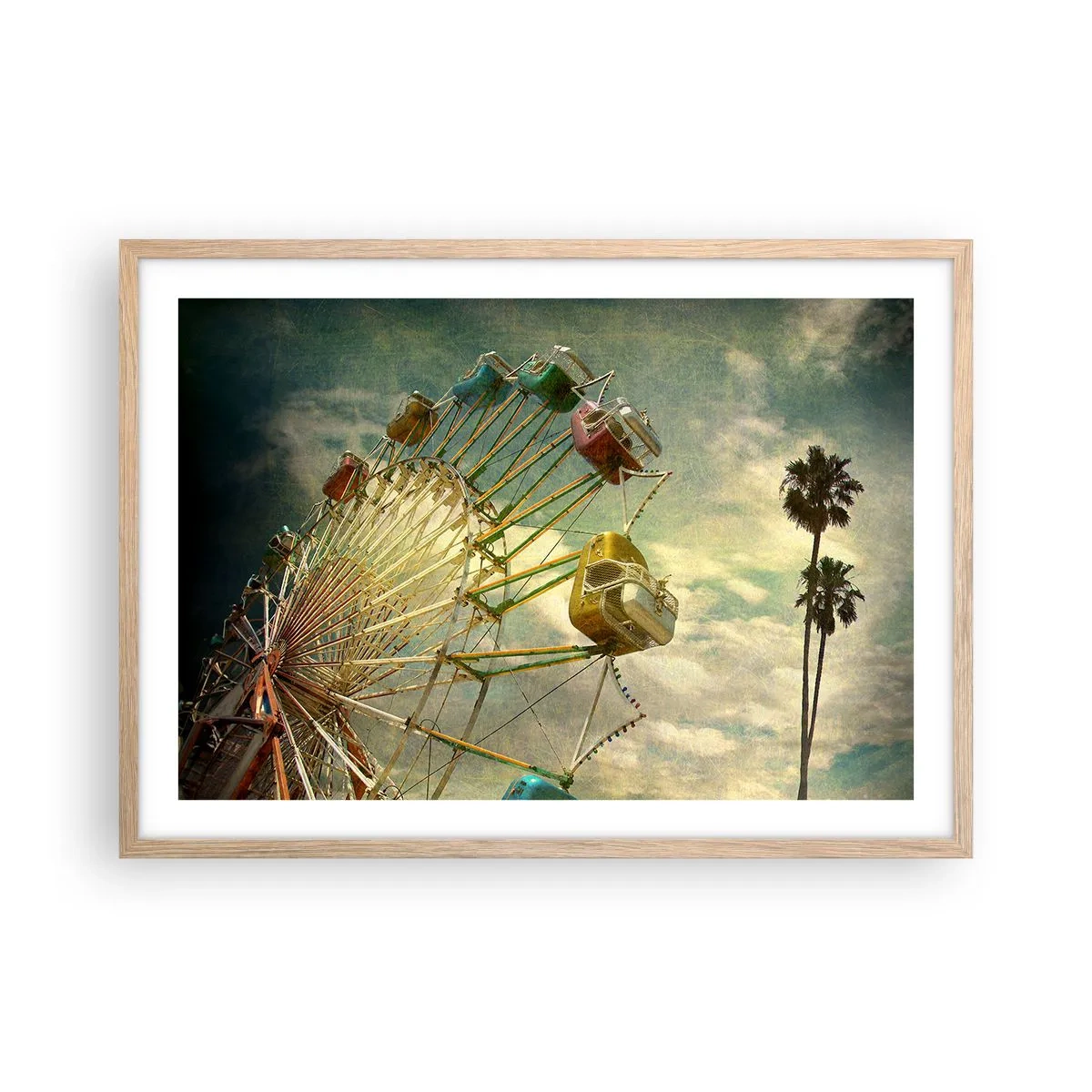 Affiche dans un chêne clair - Poster - On va faire la fête - 70x50 cm