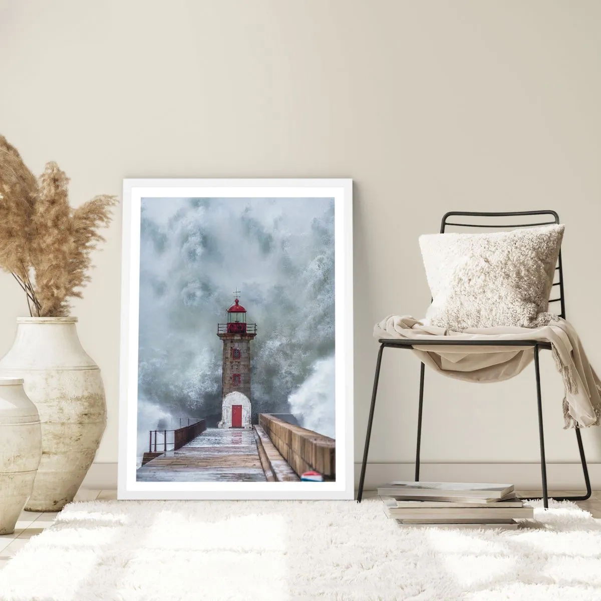Affiche dans un cadre blanc - Poster - Le rugissement des eaux, le bruit soufflera - 40x50 cm