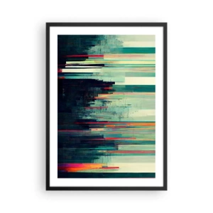Affiche dans un cadre noir - Poster - Abstraction moderne avec des lignes géométriques - 50x70cm - Ville futuriste - Décoration murale moderne pour le salon et la chambre ARTTOR