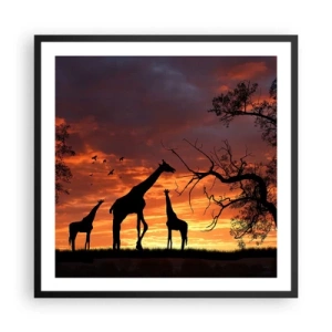 Affiche dans un cadre noir - Poster - Un petit dîner avec vos proches - 60x60 cm