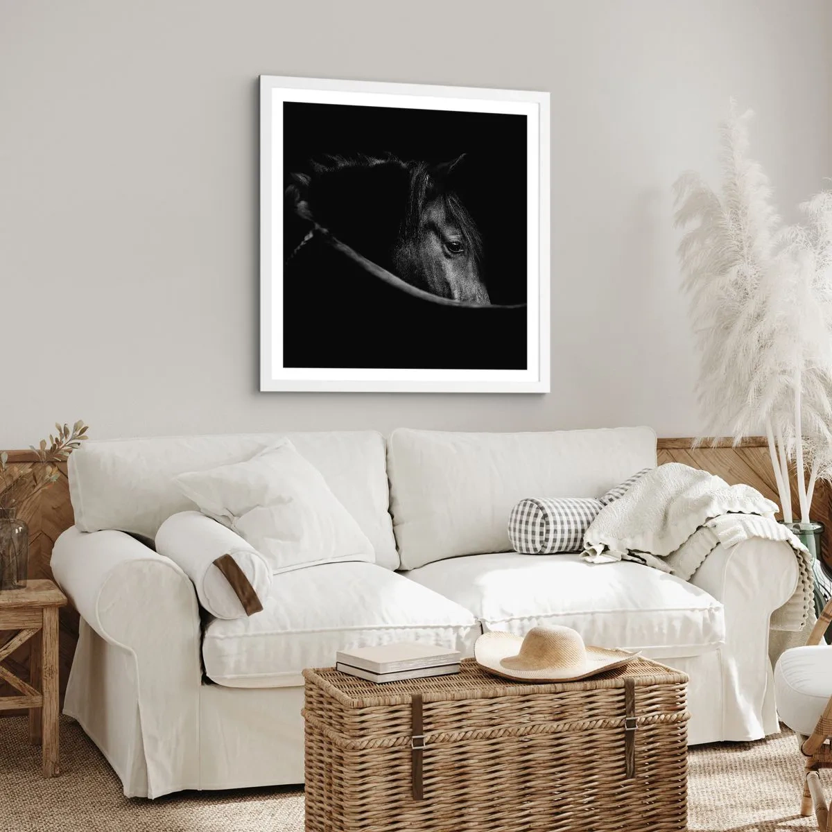 Affiche dans un cadre blanc - Poster - Prince Noir - 60x60 cm