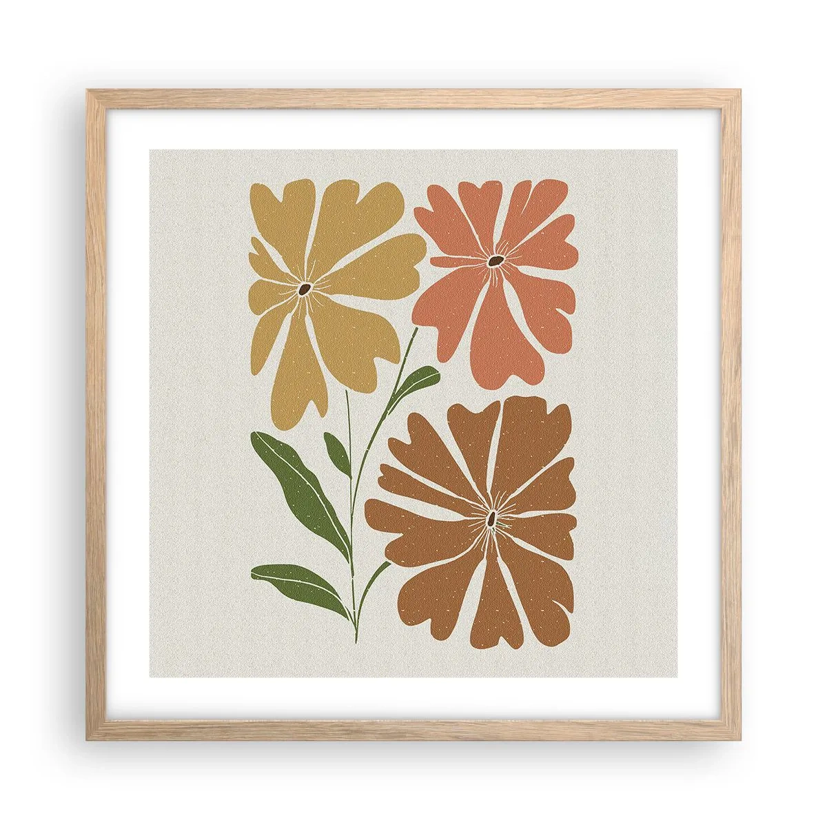 Affiche dans un chêne clair - Poster - Nature et géométrie - 50x50 cm