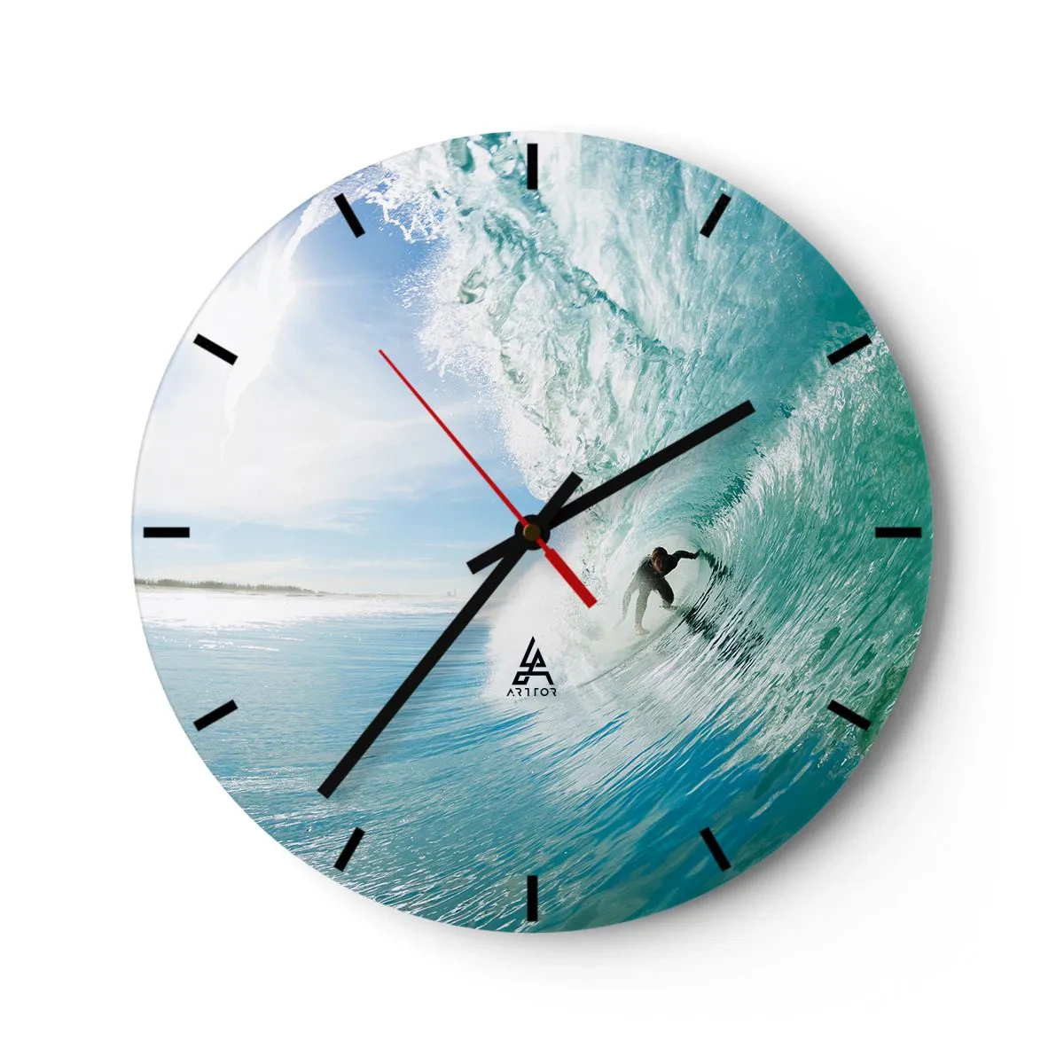 Horloge murale - Pendule murale - Toujours sur la vague - 40x40 cm
