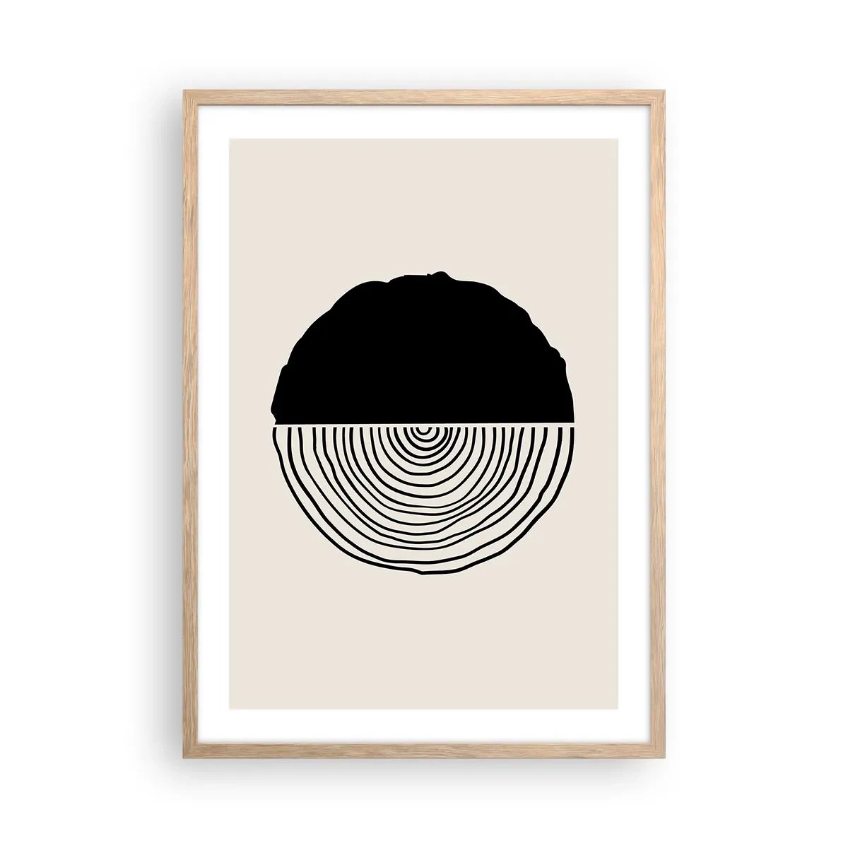 Affiche dans un chêne clair - Poster - Moitié-moitié - 50x70 cm