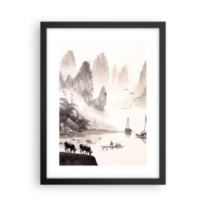 Affiche dans un cadre noir - Poster - Le quotidien exotique de l'Orient - 30x40 cm