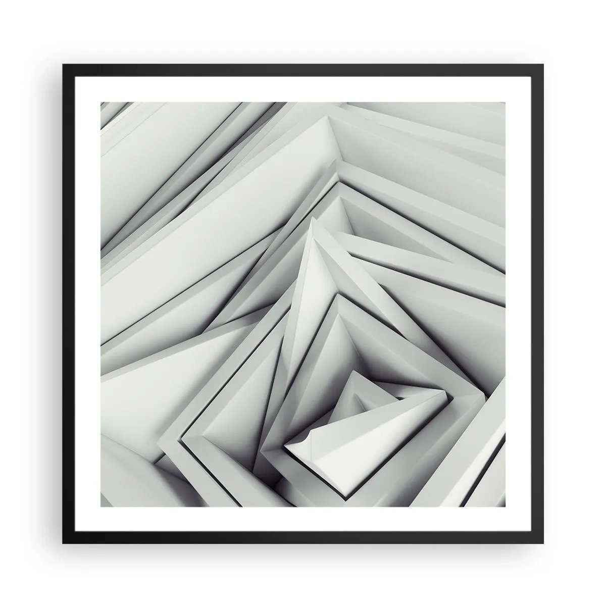 Affiche dans un cadre noir - Poster - Bourgeon d’angles vifs - 60x60 cm