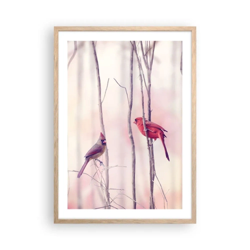 Affiche dans un chêne clair - Poster - Conte de la forêt rose - 50x70 cm