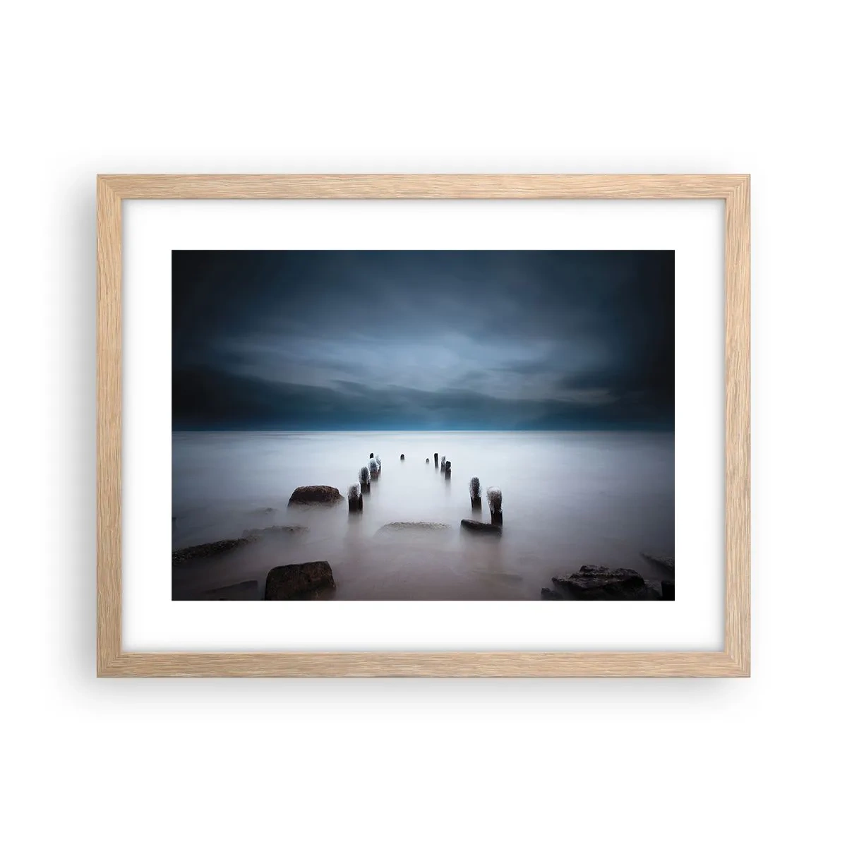 Affiche dans un chêne clair - Poster - Lac pensif - 40x30 cm