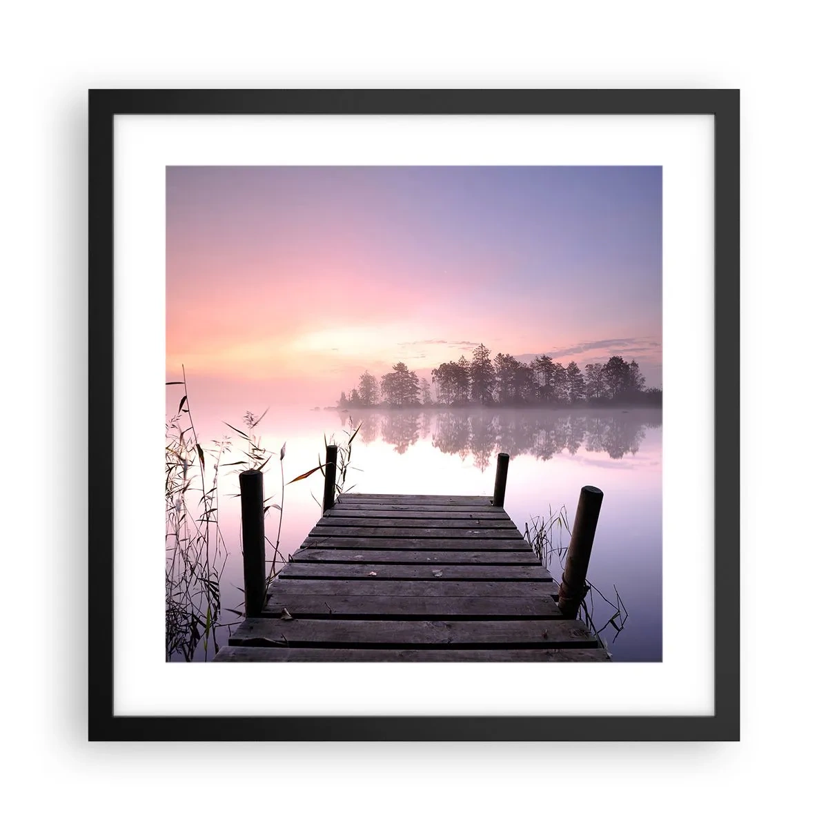 Affiche dans un cadre noir - Poster - De la brume lilas… - 40x40 cm