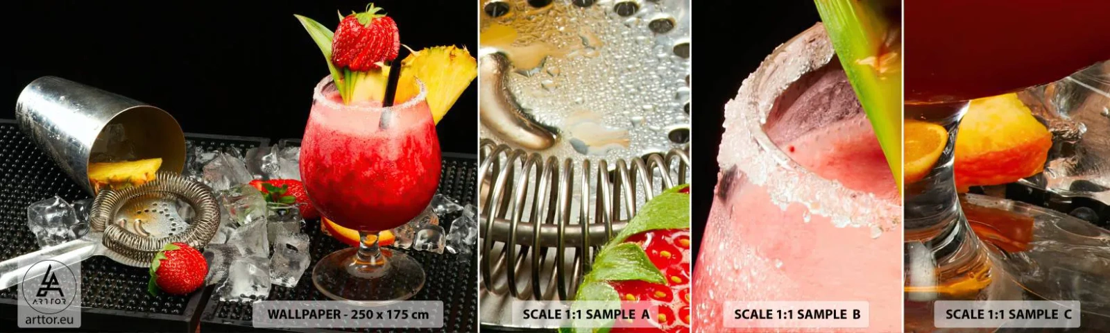 Échantillon De Papier Peint Standard Eco - Envouter le goût - Boire, Cocktail, Mixeur - 100x30 cm