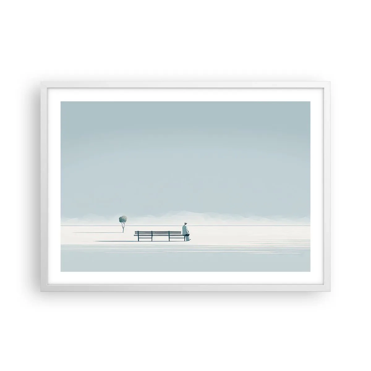 Affiche dans un cadre blanc - Poster - Oui, j'attends. - 70x50 cm