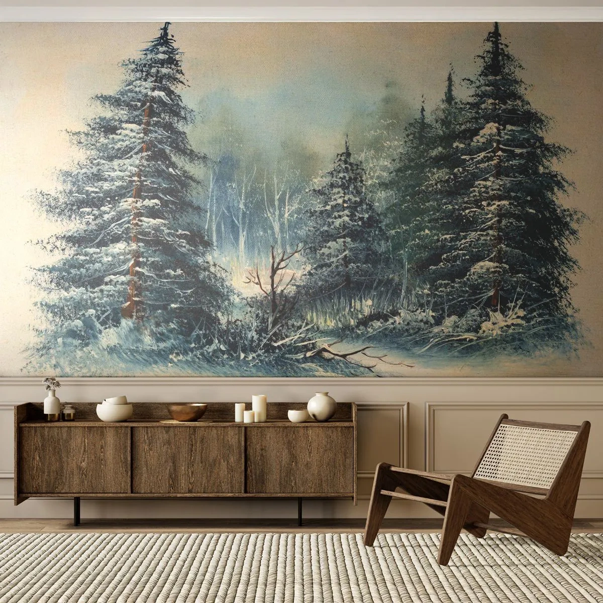 Papier Peint Photo Standard Eco - Prêt pour les fêtes - Paysage, Forêt, Nature - 200x140 cm