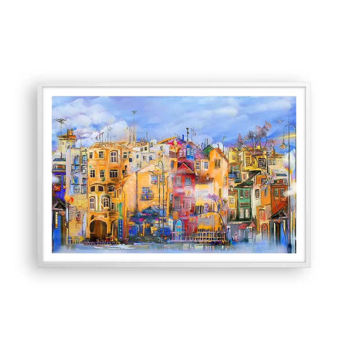 Affiche dans un cadre blanc - Poster - Nous sommes ensemble - 91x61 cm