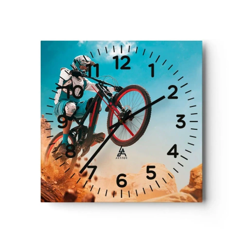 Horloge murale - Pendule murale - Démon de la folie du vélo - 30x30 cm