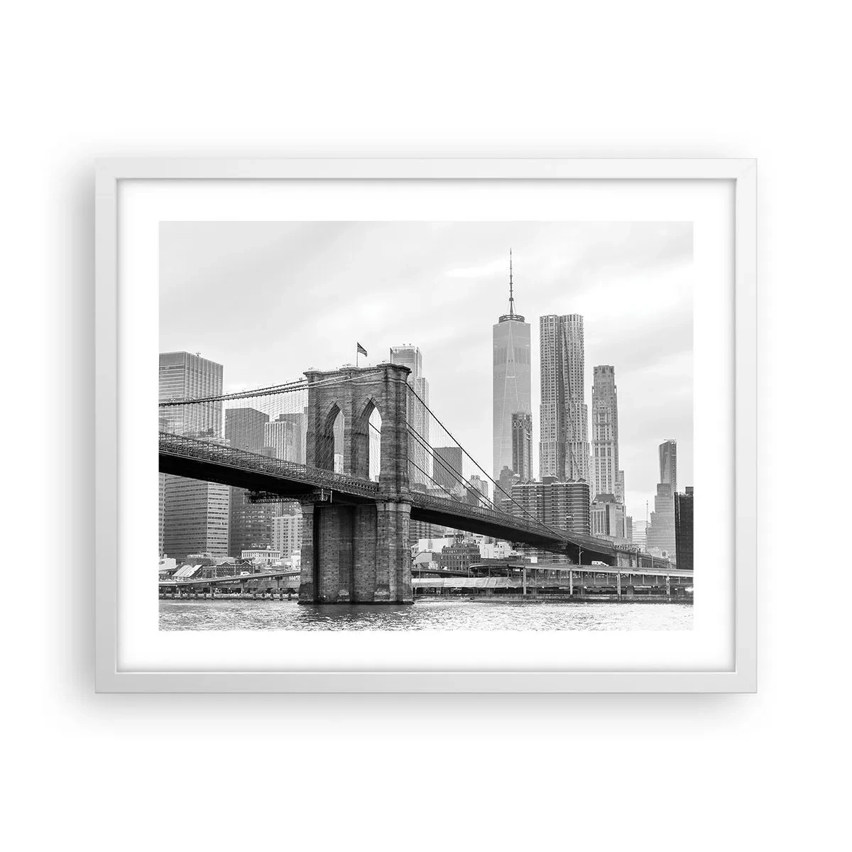 Affiche dans un cadre blanc - Poster - Climat New-Yorkais - 50x40 cm