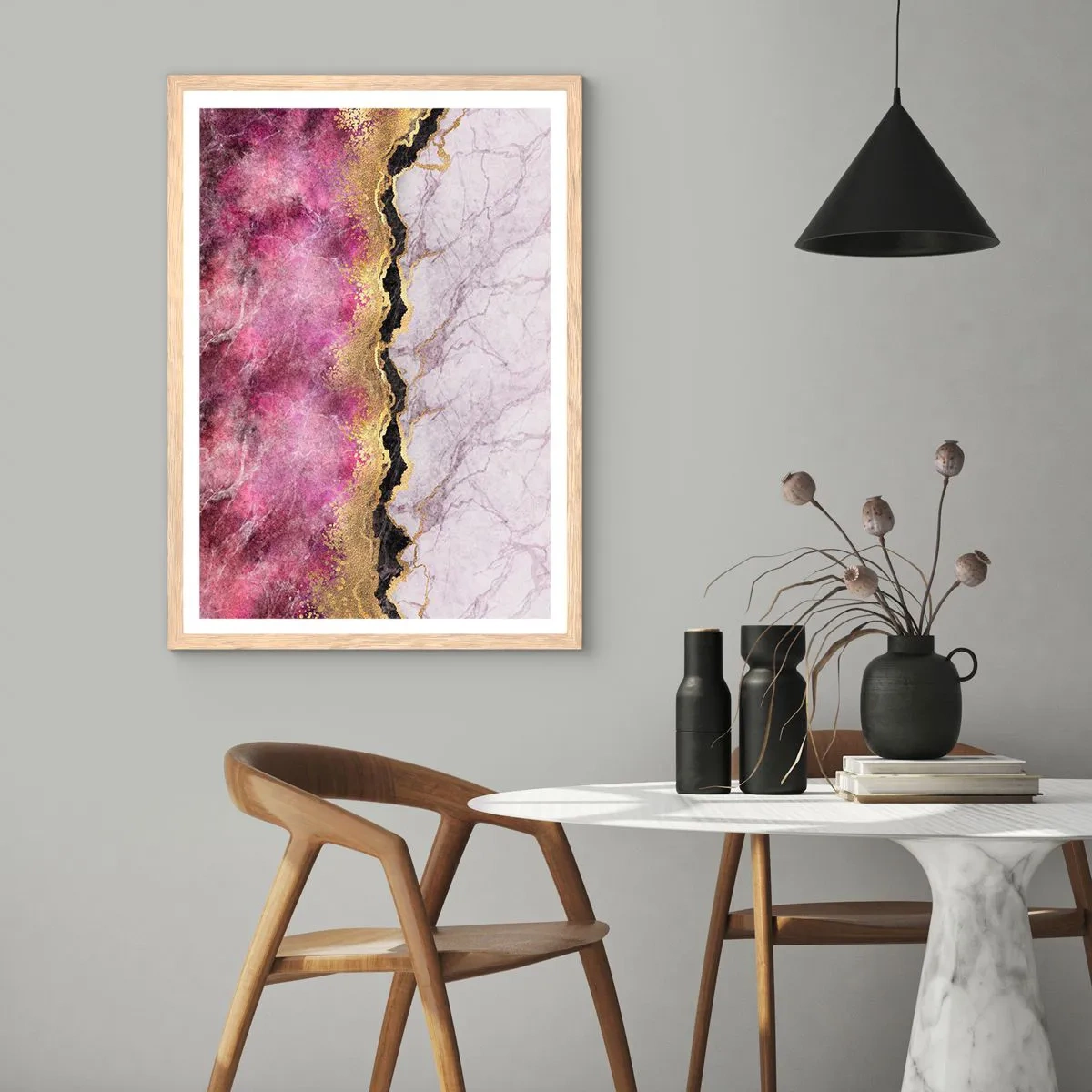 Affiche dans un chêne clair - Poster - À la frontière - 61x91 cm