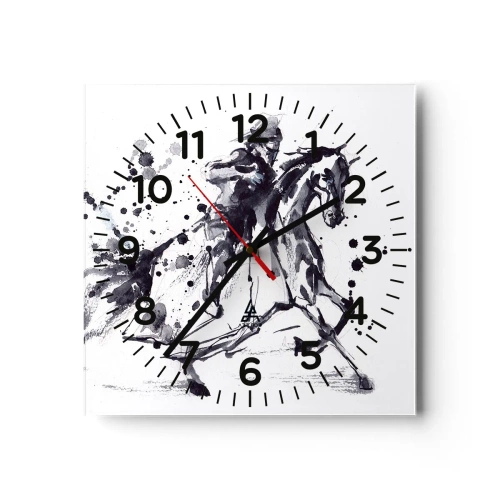 Horloge murale - Pendule murale - Chevalier noir - 30x30 cm