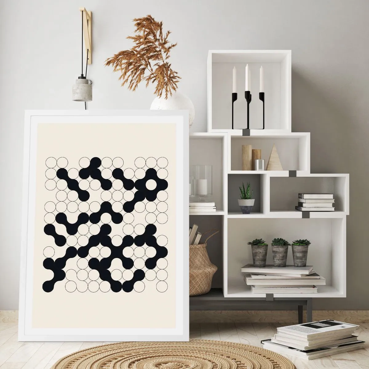 Affiche dans un cadre blanc - Poster - Jeu chinois – variation - 40x50 cm