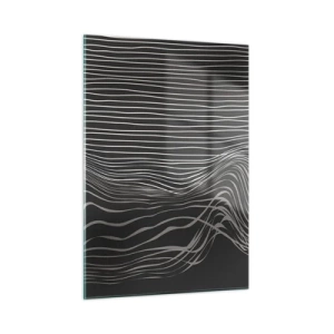 Impression sur verre - Image sur verre - Lignes délicates dans un arrangement abstrait sur un fond sombre - 50x70cm - Rythme et accent - Décoration murale moderne pour le salon et la chambre ARTTOR