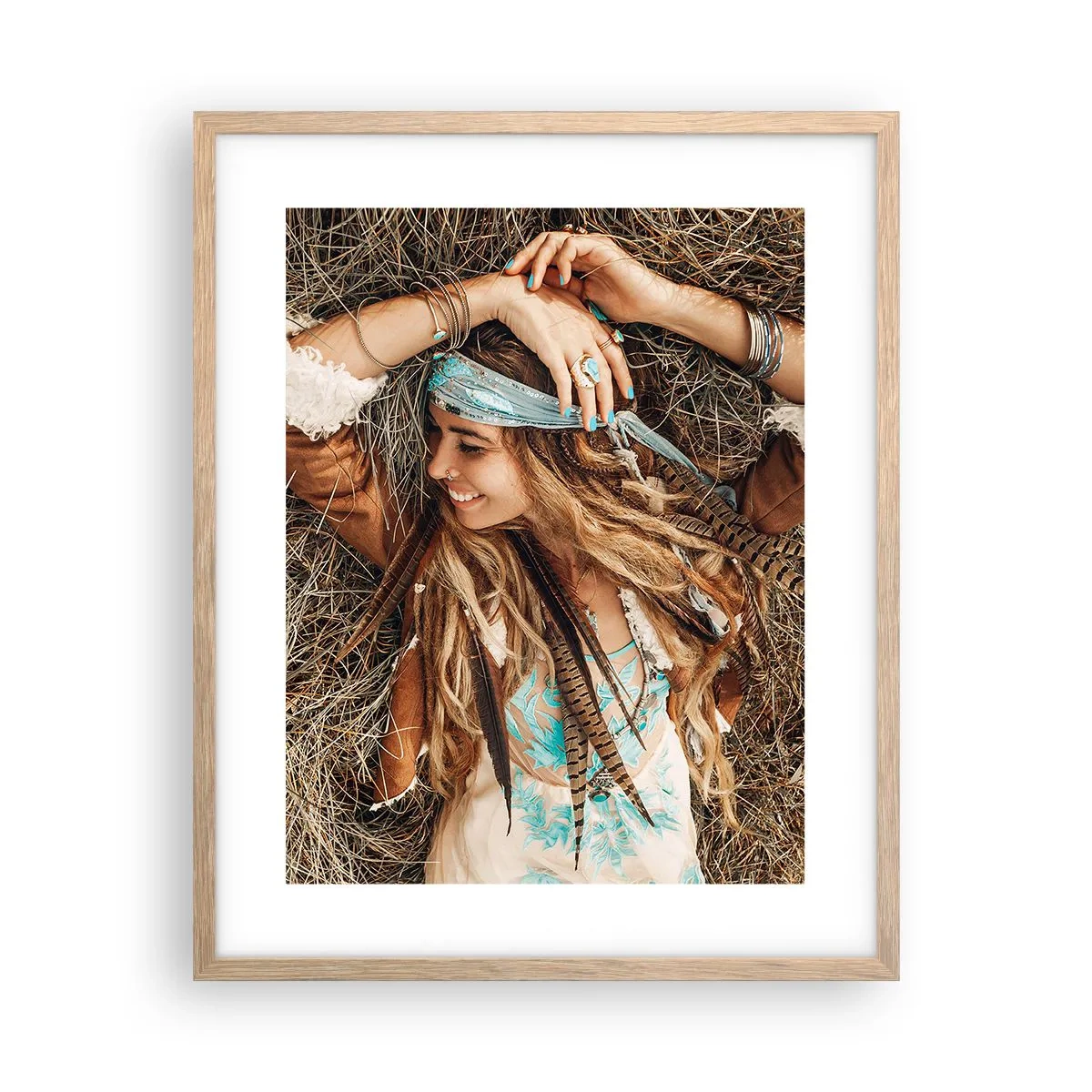 Affiche dans un chêne clair - Poster - En route vers les années d'amour - 40x50 cm