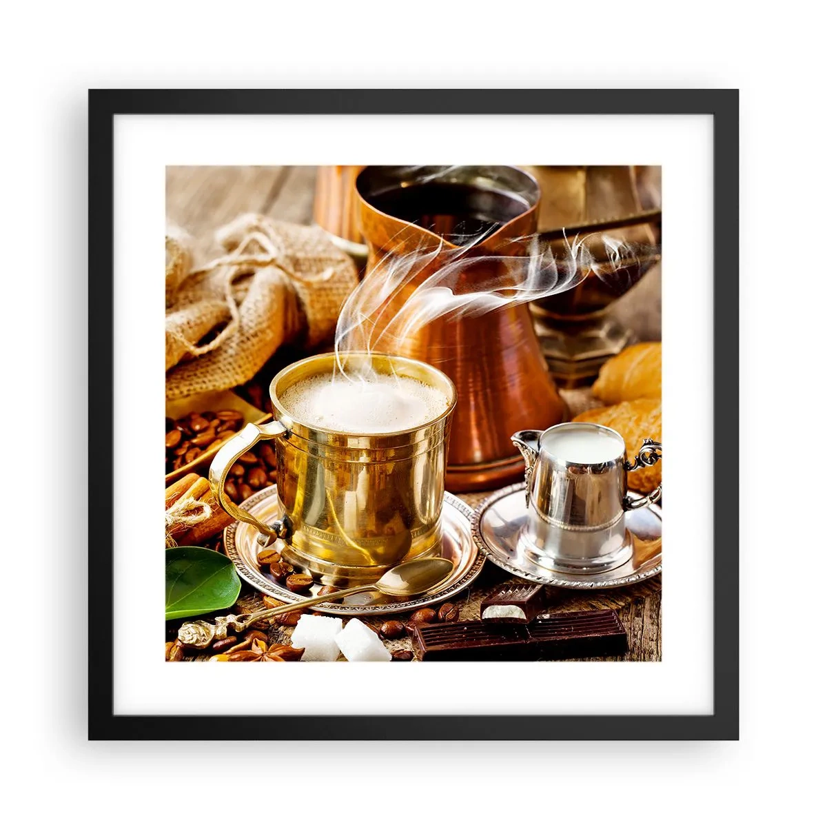 Affiche dans un cadre noir - Poster - Bonne journée! - 40x40 cm