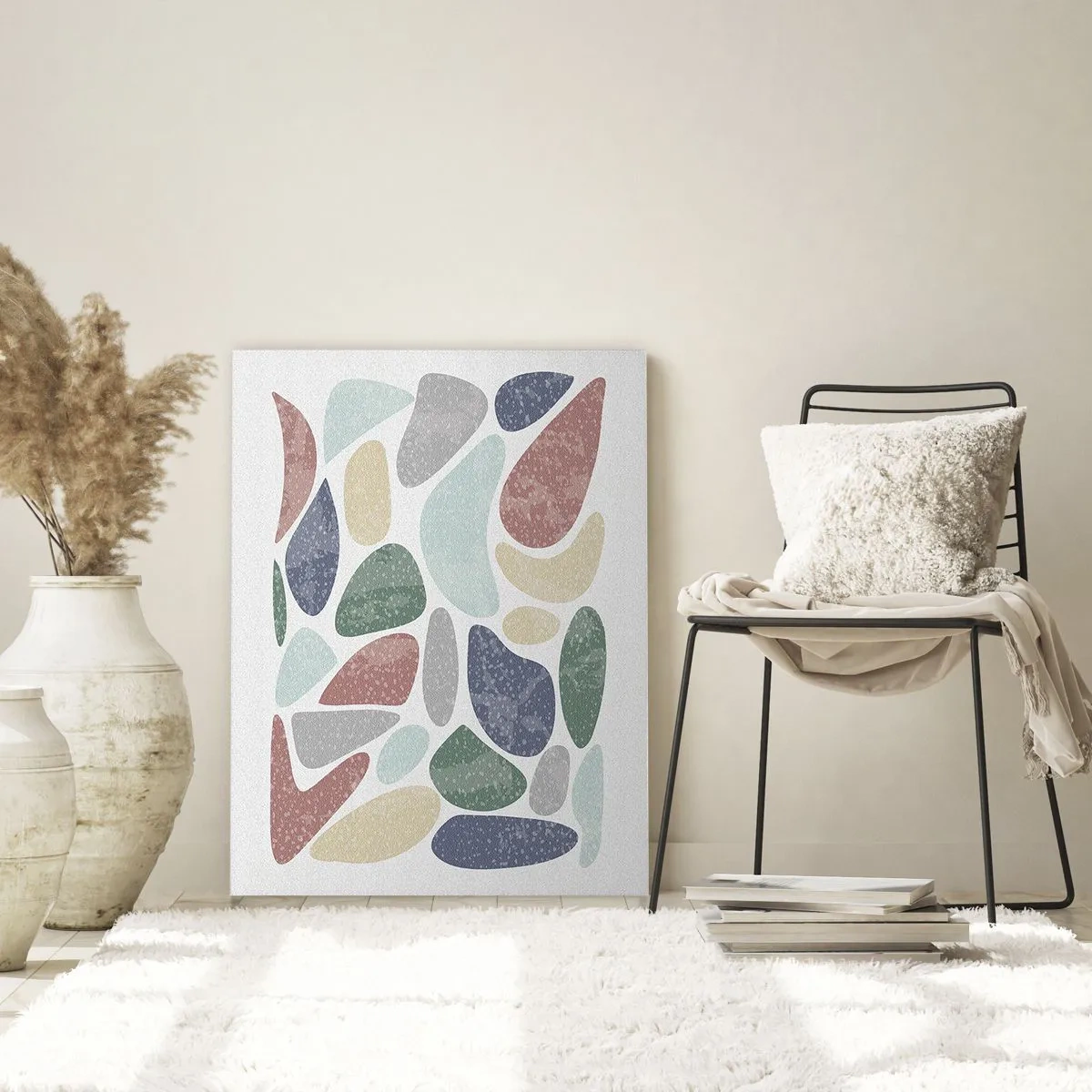 Impression sur verre - Image sur verre - Pierres décoratives de couleurs en poudre sous forme de mosaïque - 50x70cm - Une mosaïque de couleurs poudrées - Décoration murale moderne pour le salon et la chambre ARTTOR