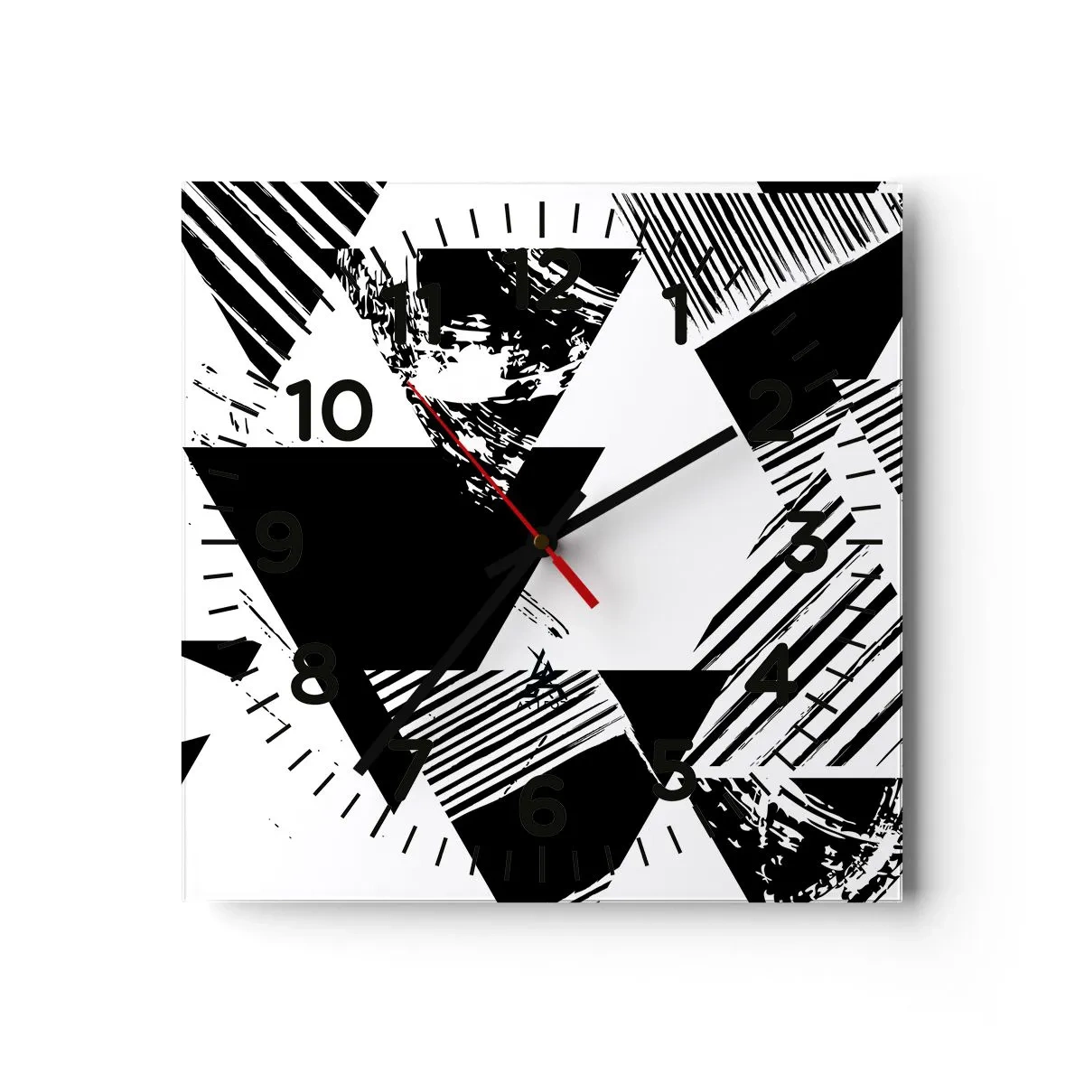 Horloge murale - Pendule murale - Pluie de triangles - 30x30 cm