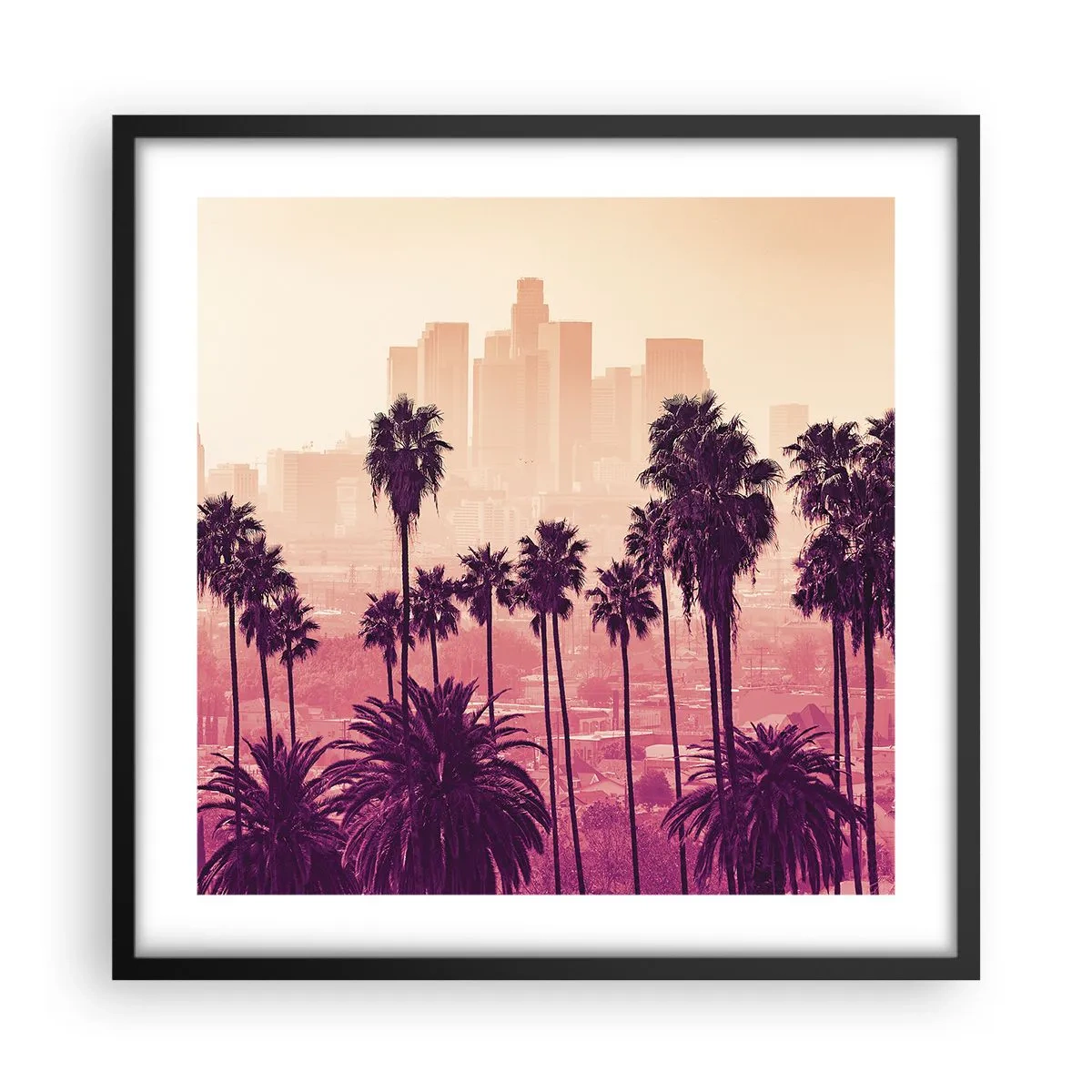 Affiche dans un cadre noir - Poster - Paysage californien - 50x50 cm