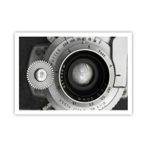 Affiche - Poster - L'objectif d'un vieil appareil photo - 100x70cm - Histoire d'Hollywood - Décoration murale moderne pour le salon et la chambre ARTTOR