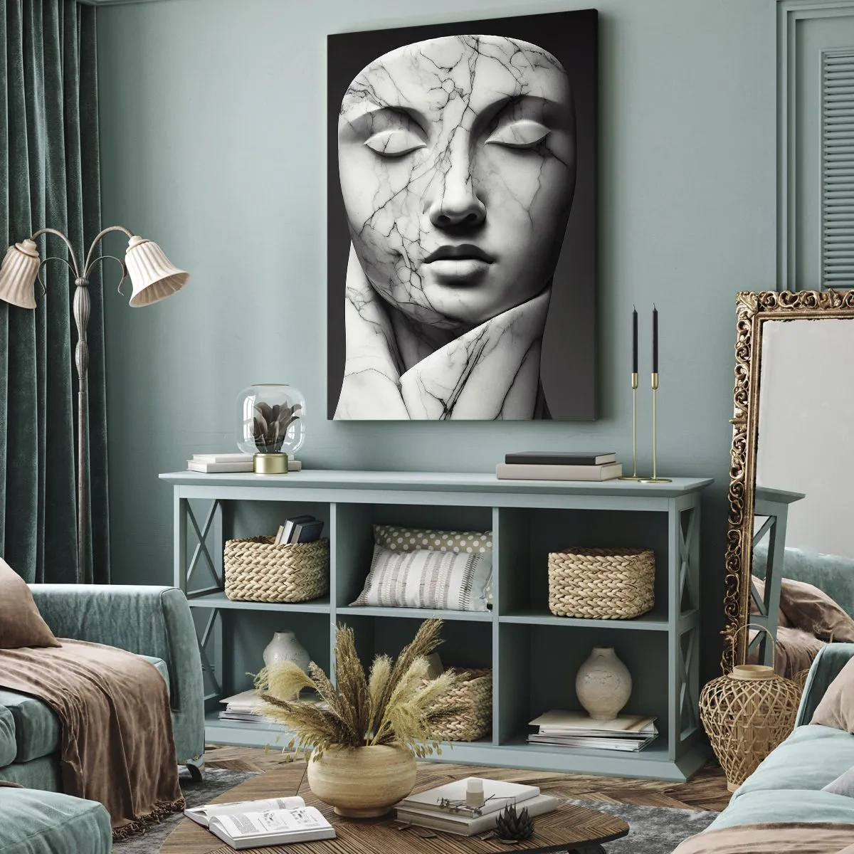 Impression sur toile - Image sur toile - Marmurowe kształty - 55x100 cm