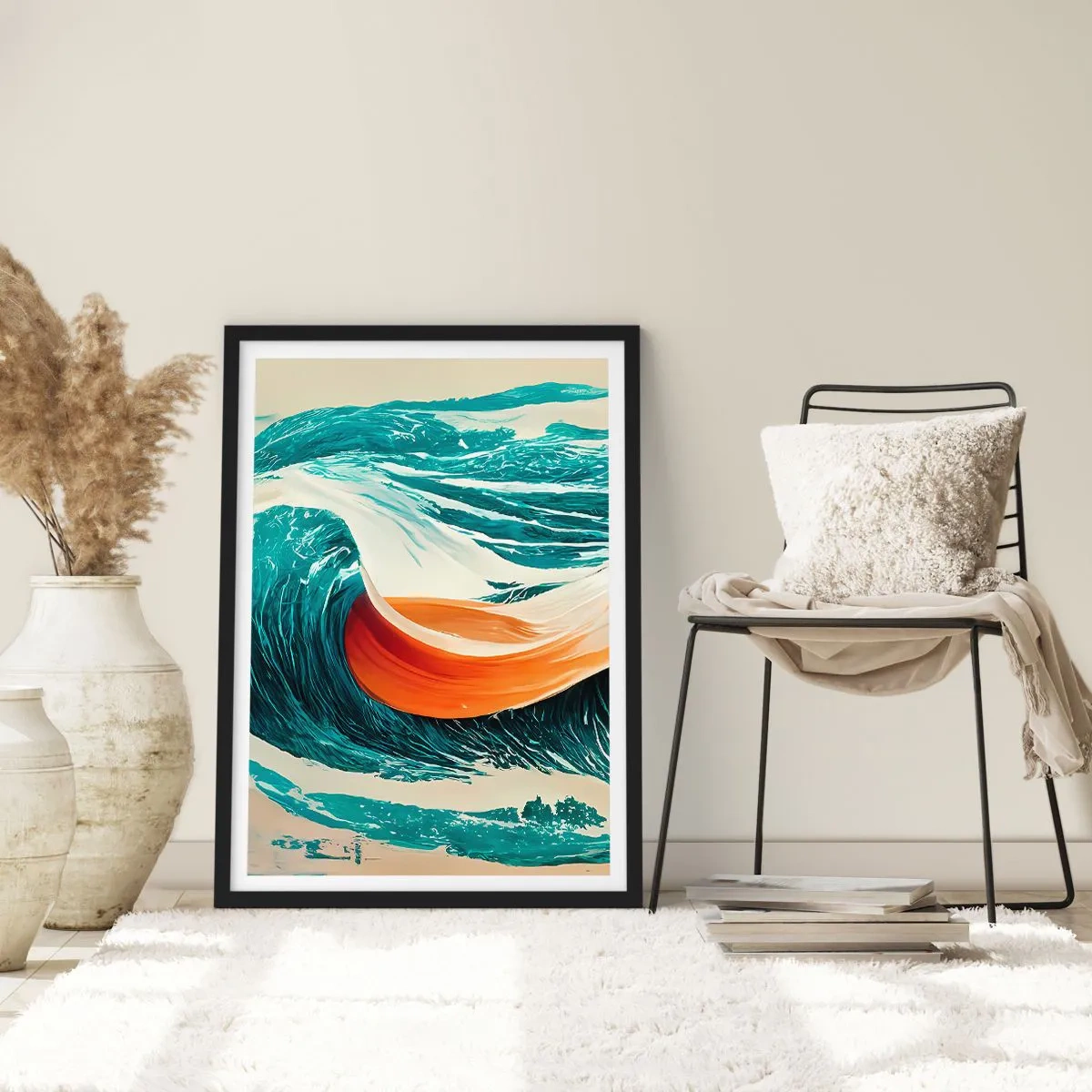 Affiche dans un cadre noir - Poster - Le rêve d'un surfeur - 70x100 cm