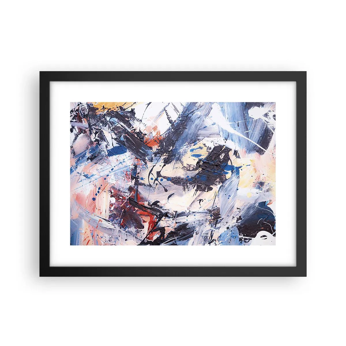 Affiche dans un cadre noir - Poster - La danse folle de l'abstrait - 40x30 cm