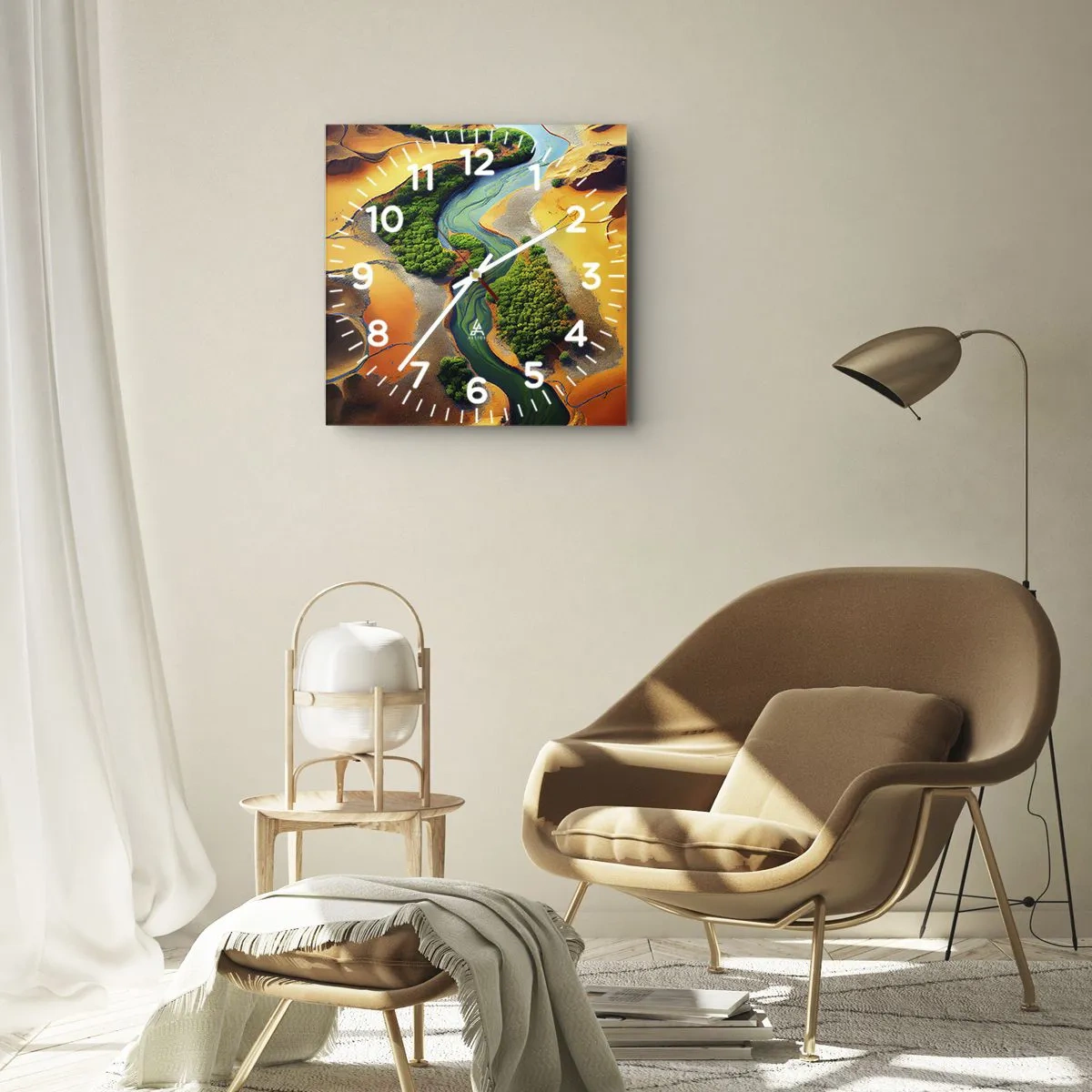 Horloge murale - Pendule murale - Rivière vivifiante - 40x40 cm