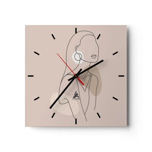 Horloge murale - Pendule murale - Icone féminin - 40x40 cm