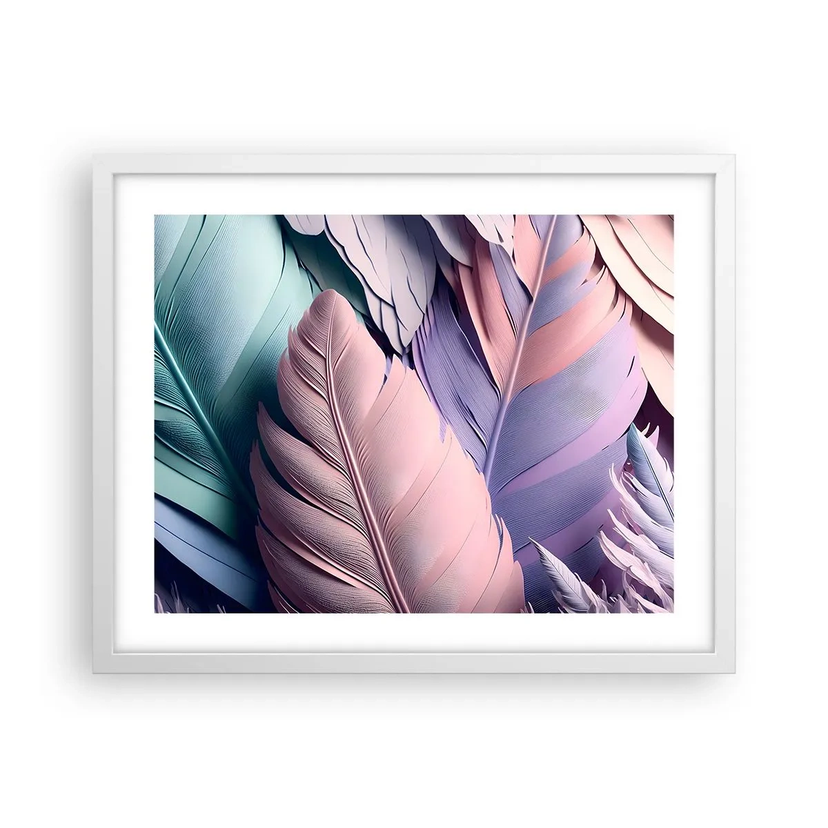 Affiche dans un cadre blanc - Poster - Oiseau chic - 50x40 cm