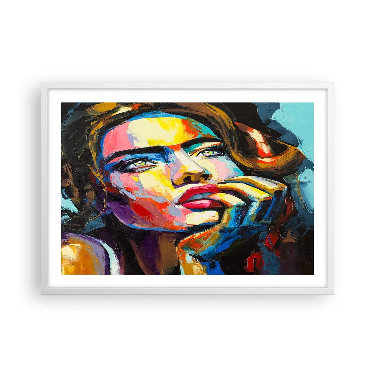 Affiche dans un cadre blanc - Poster - Les rêves volent dans le ciel comme des oiseaux - 70x50 cm