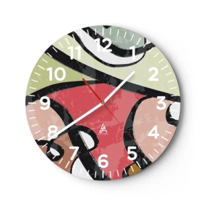 Horloge murale - Pendule murale - Pirouettes parmi les couleurs - 40x40 cm