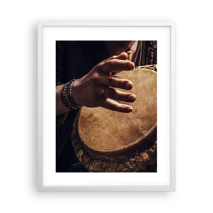 Affiche dans un cadre blanc - Poster - Au rythme du coeur - 40x50 cm