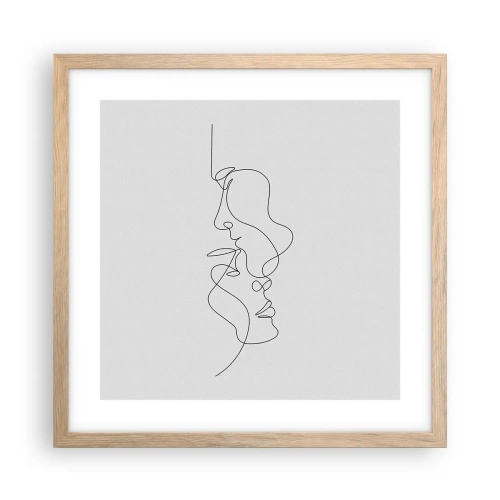 Affiche dans un chêne clair - Poster - Chaleur de désir renaissant - 40x40 cm