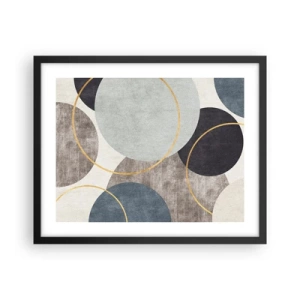 Affiche dans un cadre noir - Poster - Cercles sur cercles - 50x40 cm