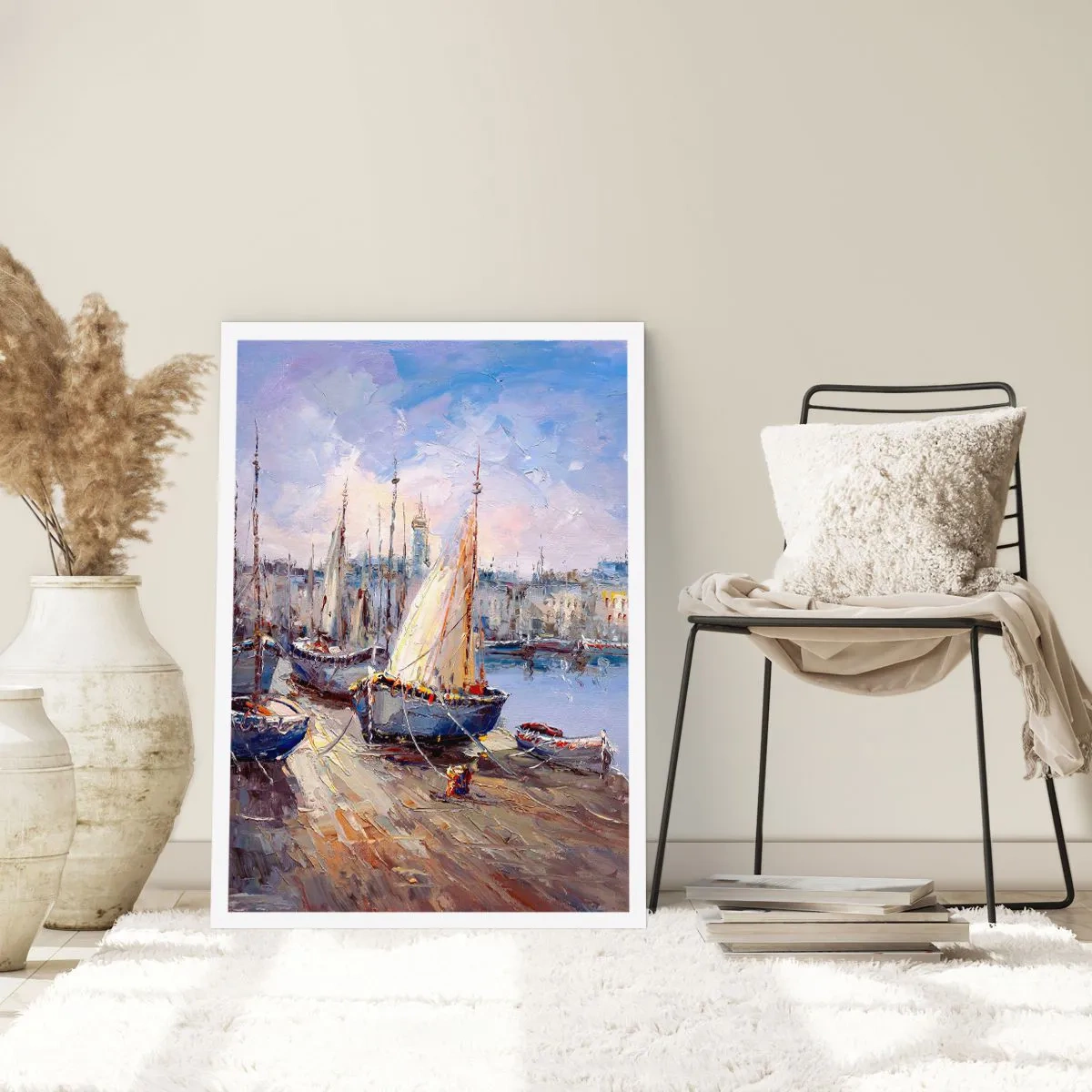 Affiche - Poster - Une ville au bord de la baie - 40x50 cm