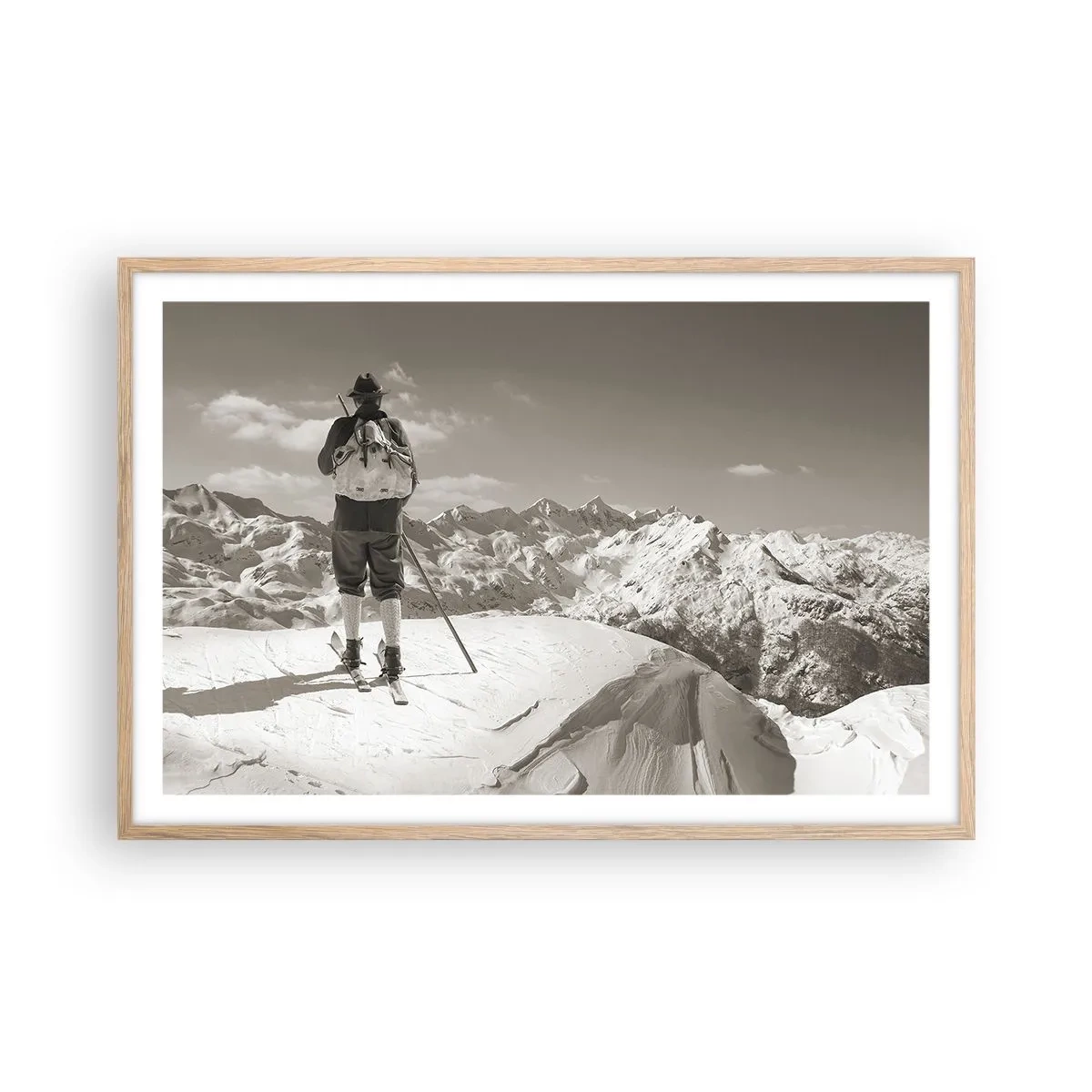 Affiche dans un chêne clair - Poster - Toutes les mêmes ces montagnes - 91x61 cm