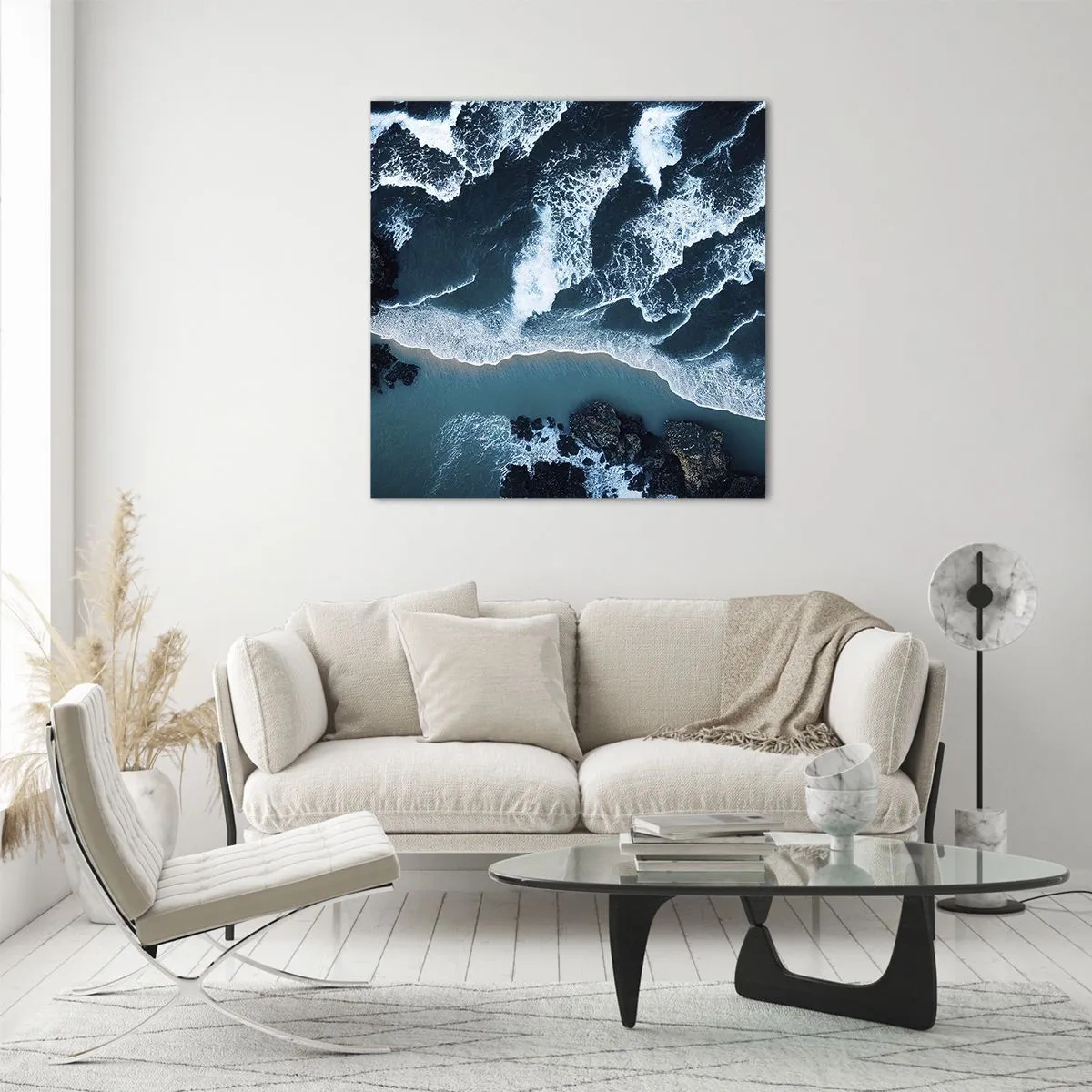 Impression sur verre - Image sur verre - Enveloppé par les vagues - 30x30 cm